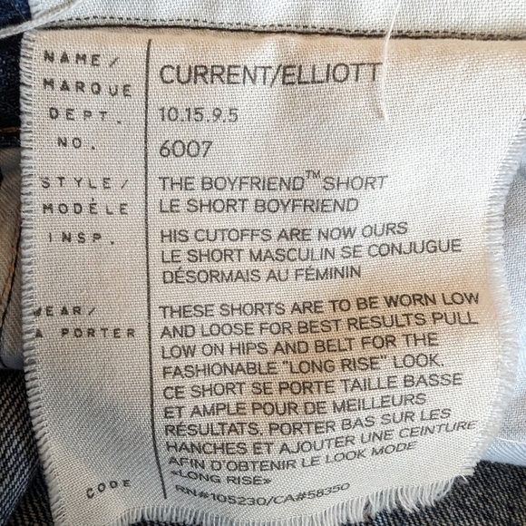 Current/Elliott, Boyfriend Jean shorts, Size 30 - Picture 7 of 12